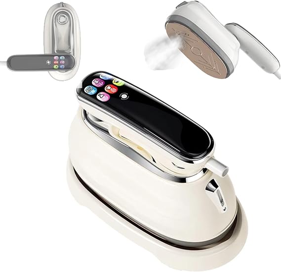Travel Steamer Iron for Clothes, Mini Handheld Steam Iron Foldable Handle, LCD Screen, 160ml Tank Auto Self-Clean, Fast Heat-up Steamer Ceramic Non-Stick Soleplate for Home Travel