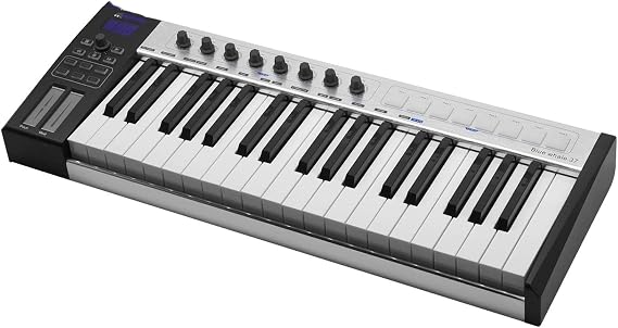 Keyboard Piano 37 USB MIDI Controller Keyboard 37 Semi-Weighted Keys 8 RGB Backlit Trigger Pads LED Display