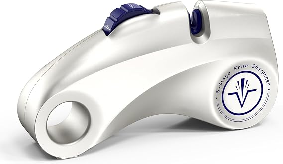 Homly Knife Sharpeners with Multifunctional 5-Stage Sharpening Angles 15, Polishing Kitchen Knife Sharpener, Professional Knife Sharpener with Diamond, Carbide, Suitable for Various Knives