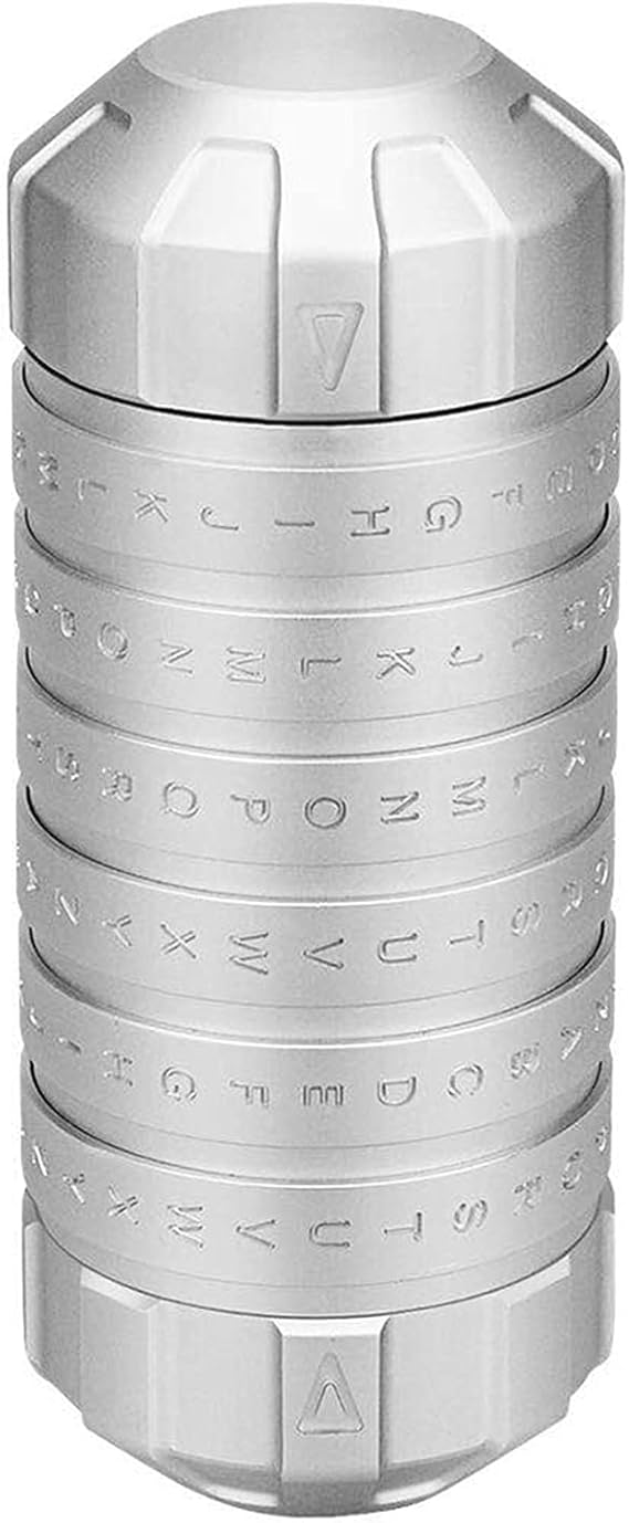Da Vinci Code Mini Cryptex,Puzzle Box,mini Cryptex Code Lock Valentine's Day Delicate Interesting Romantic Birthday Gifts Silver