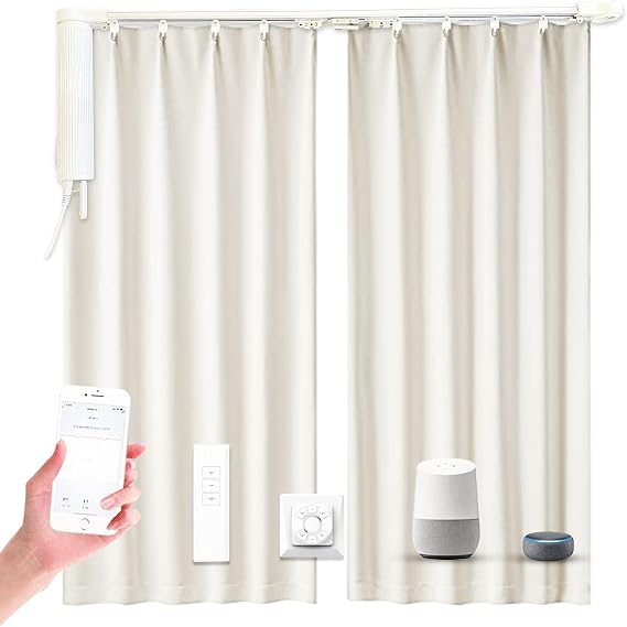 Olide DIY Wifi Smart Automatic Curtain Motor Track System,Automatic curtains motor,automatic blinds tracks, length can be customized(5.2m track)