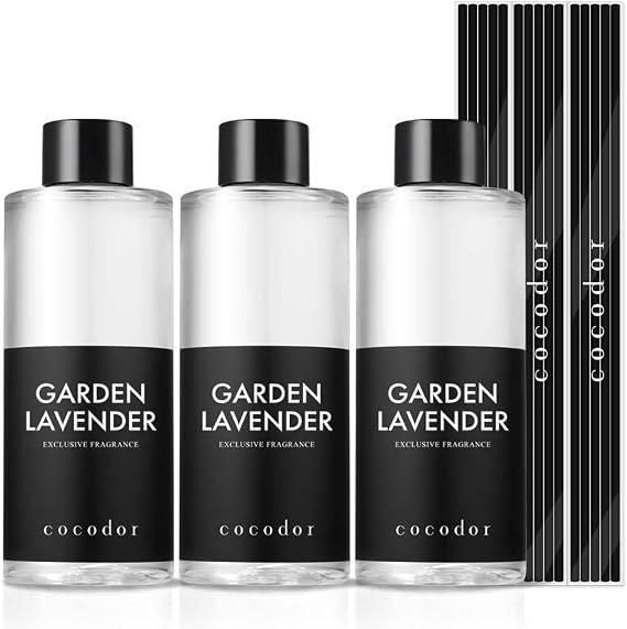 COCODOR Reed Diffuser Oil Refill/Garden Lavender/6.7oz(200ml)/3 Pack/Aroma Therapy, Home Fragrance, Scented Oils, Oils for Reed Diffuser, Office Decor, Decoration