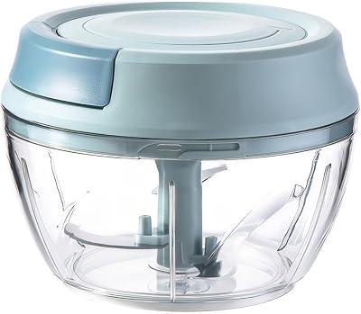 Onion Hand Chopper, Garlic Chopper - Manual food chopper for vegetables, fruits, durable and BPA-free food-safe material, Vegetable ChopperGreen, 500ML
