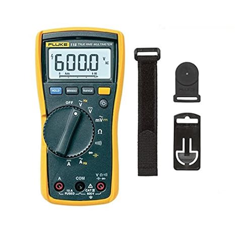 Fluke 115 True-RMS Digital Multimeter with TPAK5 Hanging Kit & Electricians Test Leads
