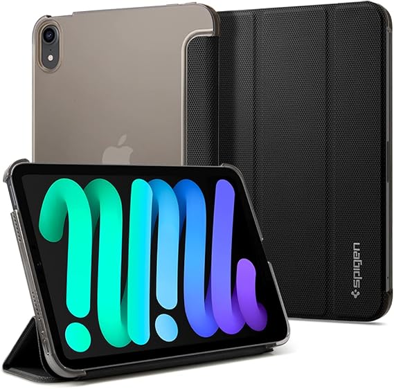 Spigen for iPad mini 7 Case A17 Pro (2024), 8.3 Inch Liquid Air Folio iPad mini 7th/6th Generation Case (2024/2021), Black