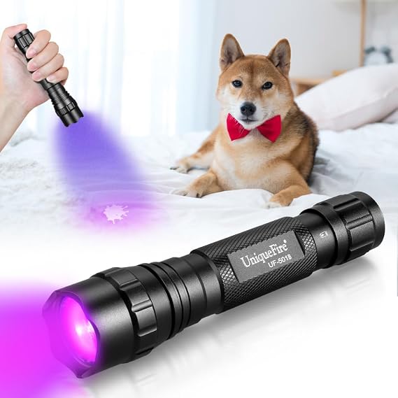 501B 365nm UV Black Light Flashlight Mini, 365nm uv flashlight Powerful UV LED Pocket Flash light, Detector for Pet urine, Fluorescent agents, Paper currency, Antique jade