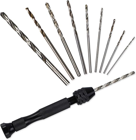 26 Pcs Precision Pin Vise Hobby Drill, Hand Drill,Mini Drill,Pin Vice Hand Drill with Twist Bits Set,Mini Hand Drill Tool, for Delicate Manual Work, Electronic Assembling and Model Making