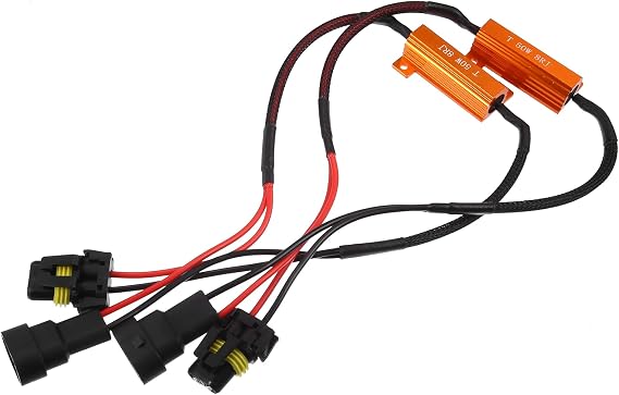 X AUTOHAUX 2pcs 9005/9006/9012 LED Car Headlight Canbus Decoder Error Free Warning Resistors Decoder Replacement Anti Flicker Resistor