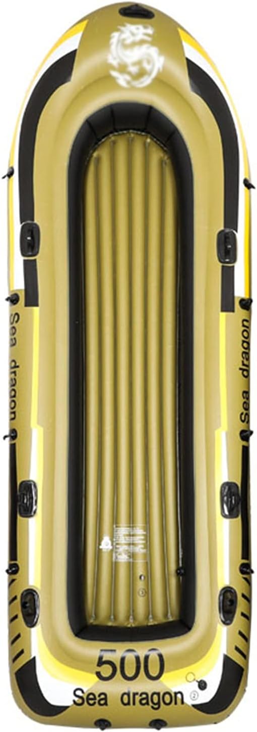 ZXQZ Inflatable Boat Series, Fishing Boat Kayak, Foldable Pool Rafts, 5 Person Boat with Aluminum Oars, Cushion, Rope, Repair Patch