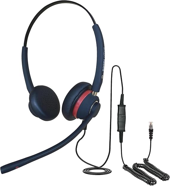Headset for NEC SL2100 IP Digital 210 IP Digital SV9100 DT410 DT430 DT830 IP Phones Home Office Call Centre Noise Cancelling Mic Comfortable Headband QD002P Double Ear