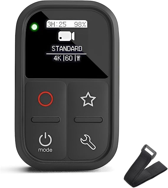 REYGEAK Smart Remote Control for GoPro Hero 12 11/10/9/8/MAX, Dust Proof with OLED Display Magnet Charger Port Hand Strap for GoPro Accessories