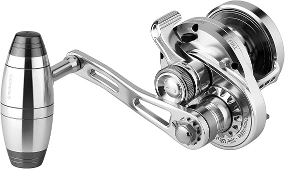 GOMEXUS Slow Pitch Jigging Reel LS20 CNC All Aircraft Grade Aluminum Body Lever Drag Conventional Reels