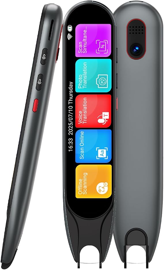 Scan Translator Pen, Language Translator Device, Dyslexia Tools with 142 Online/10 Offline Languages, Text to Speech Reading Pen for Learning Difficulties, Language Learners and Elderly Users