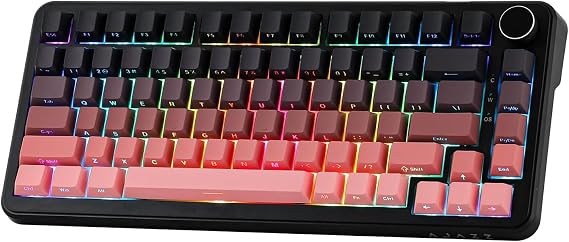Coverzone Ajazz AK820 Max HE Hall Effect Manyetik Switch Kablolu Oyun Klavyesi 8000Hz | Siyah Pembe