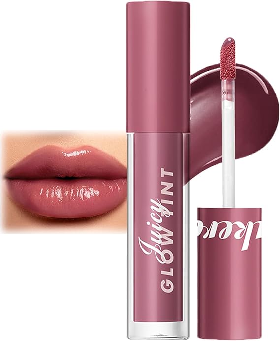 Glow Lip Tint Moisturizing & Nourishing Rose Pink Lip Gloss Non-Sticky Lightweight Liquid Lipsticks, Long-Lasting Waterproof Lip Stain Lip