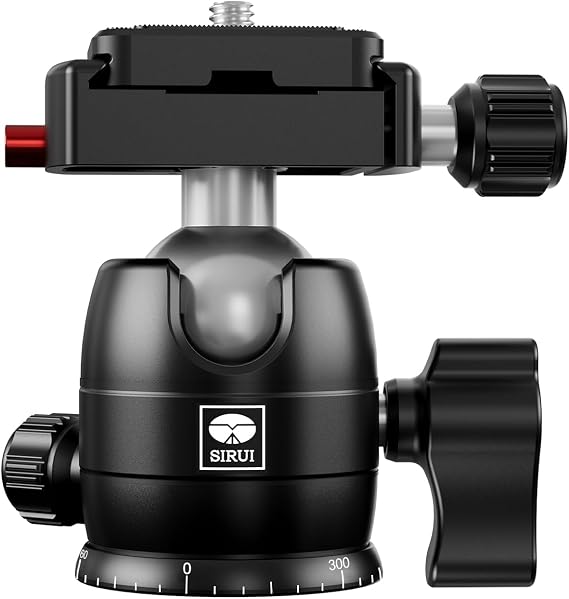 SIRUI Camera Tripod Ball Head, 10KG/22.05lbs Loading Capacity, 360Panning Base, Aluminum Build Quality, Safety Lock, Universal Mounting Plate for Easy Attachment (B-00K Ball Head) (B-00K)