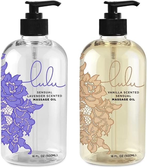 Lulu Lavender Massage Oil 16oz & Lulu Vanilla Massage Oil 16oz