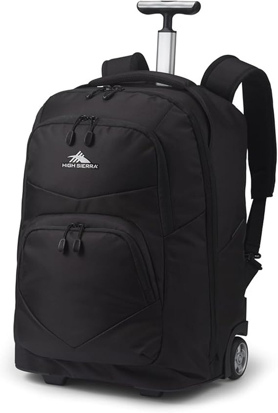 High Sierra Freewheel Pro Wheeled Backpack, Rolling Laptop Bag for Travel, Fits most 15 Laptops, 40L, Black