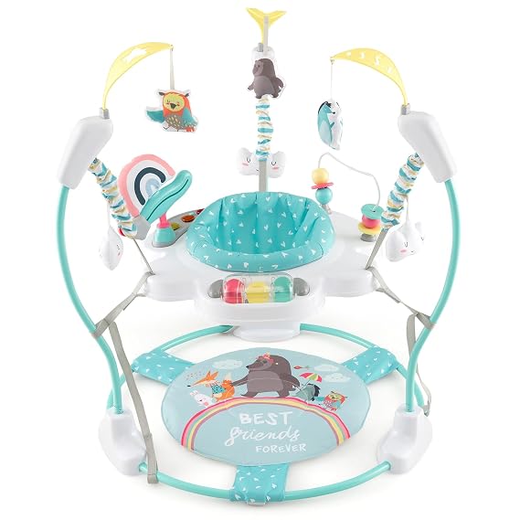 BABY JOY Baby Jumpers and Bouncers, Infant Activity Center with Music Lights Sounds, 360 Rotating Seat and 3 Adjustable Heights, Baby Play and Learning Center for 6-12 Months