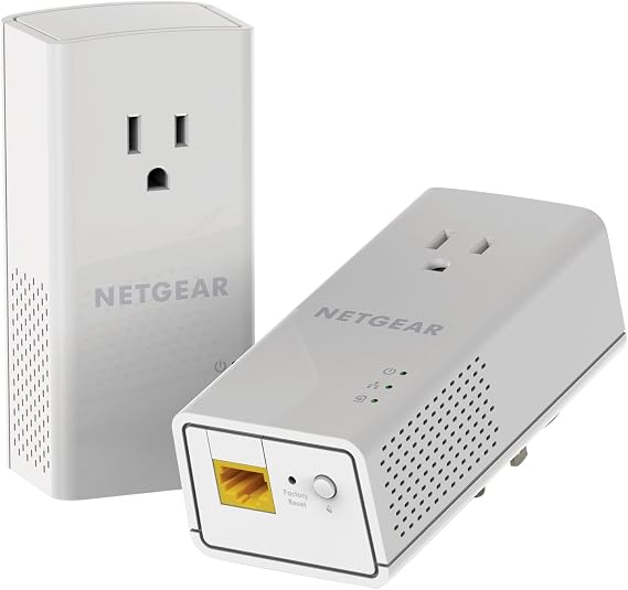 NETGEAR Powerline 1000 Mbps, 1 Gigabit Port with Pass-Through, Extra Outlet (PLP1000-100PAS)