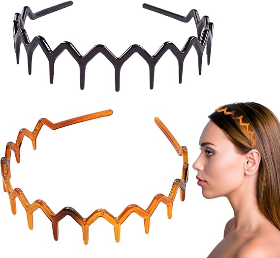 2PCS Zig Zag Headband for Women's Hair