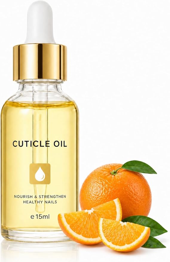 Cuticle Oil, Nail Oil, Jojoba Oil for Nails, Vitamin E & B, Orange, 15ml