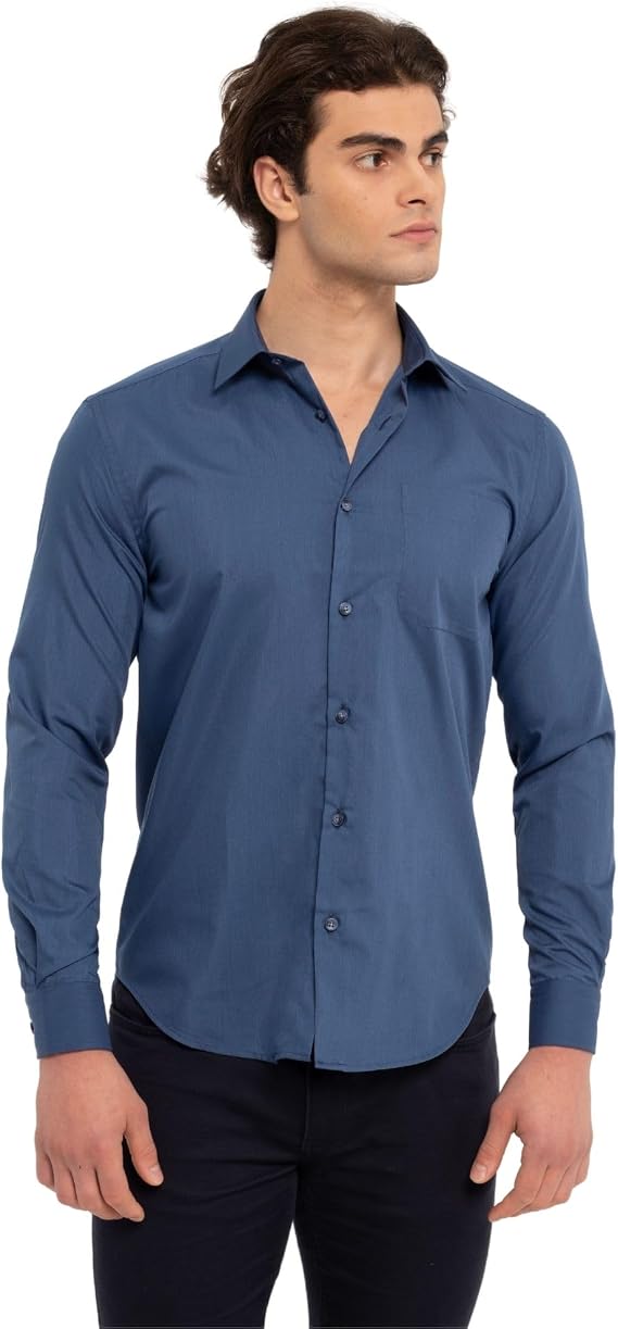 1SOCK2SOCK %100 Cotton Men's Regular Fit Shirt, Green Long Sleeve Button Down Dress Shirt for Men (X-Large)