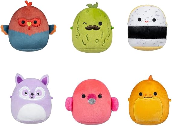 Squishmallows Original Micromallows Plush 6-Pack (Charles, Onel, Cookie, Reed, Mo, Layla)