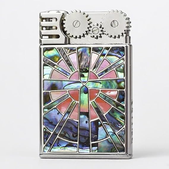 Windproof Old-Fashioned Kerosene Lighter Retro Grinding Wheel Ignition Hand-Carved, High-end Pure Copper Men's Lighter Gift(Color 1)