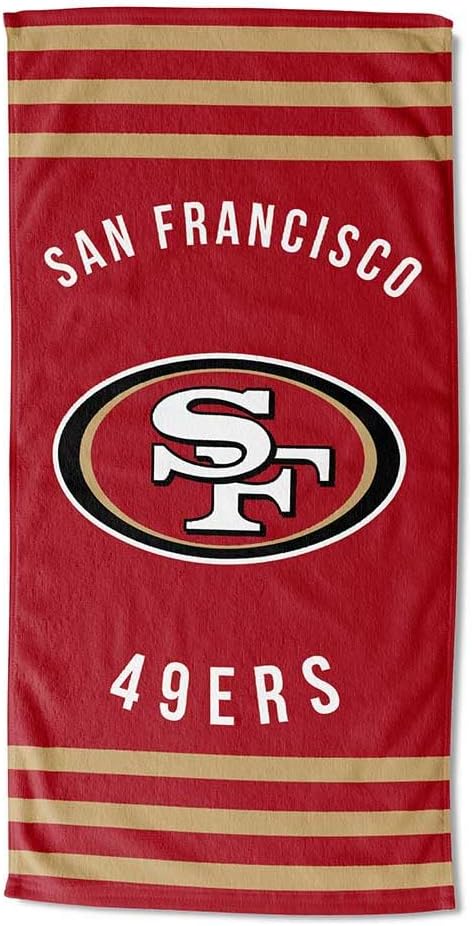 Northwest NFL San Francisco 49ers Unisex-Adult Beach Towel, 30" x 60", Stripes