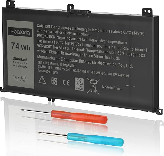 357F9 Replacement Battery for Dell inspiron 15 7000 5000 Series 7559 7567 7557 7566 7759 5576 5577 INS15PD-1548B 1548R 1748B 1748R 2548R 2548B 2748R Gaming Series 0GFJ6 71JF4 [11.1V/74Wh]