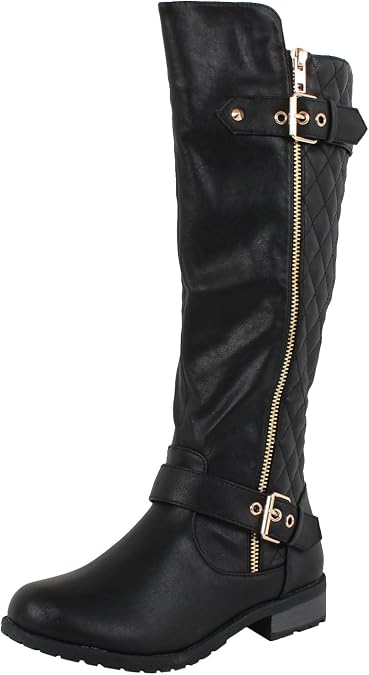 Forever Link Mango-21 Lady Boot (6, Black)
