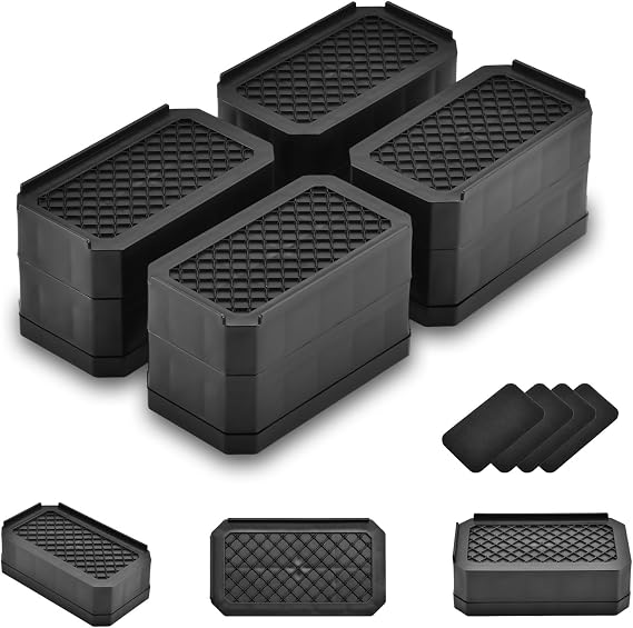 EclatBain Rectangular Adjustable Bed Risers 3&4.3 Inch, 4000 lbs, 4 Pack