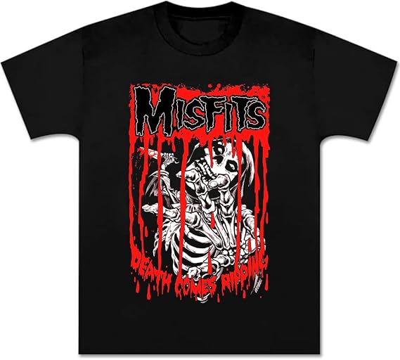 Misfits Shirt Novelty Rock Band Concert Short Sleeve for Women Death  Ripping Band Logo Graphic T-Shirt Unisex Black