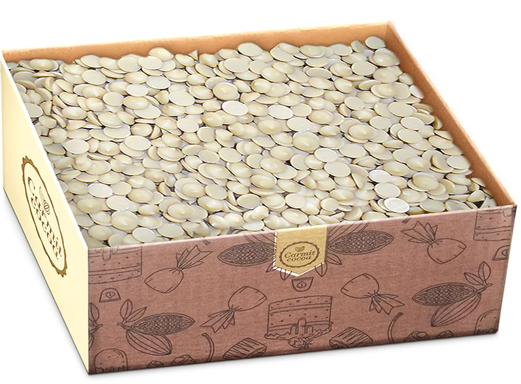 Carmit Vegan White Chocolate Melting Wafers, Bulk 11lbs | Premium White Chocolate Melts | White Chocolate Melts for Chocolate Fountain Melting | Chocolate Chips for Baking, Dipping, Icing, Coating, Fillings and More | Certified Kosher Dairy Free
