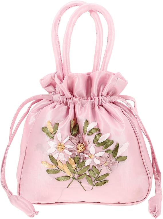 Holibanna Embroidered Floral Handbags Chinese Ethnic Drawstring Bag Purse