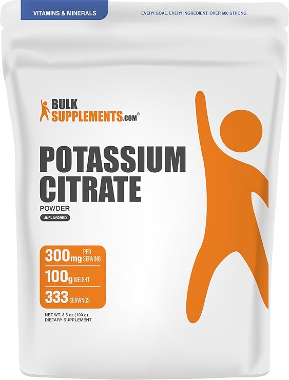 Potassium Citrate Powder - Potassium Supplement, Electrolytes Supplement - Pure, Gluten Free - 310mg per Serving, Multiple Servings (100 Grams - 3.5 oz)
