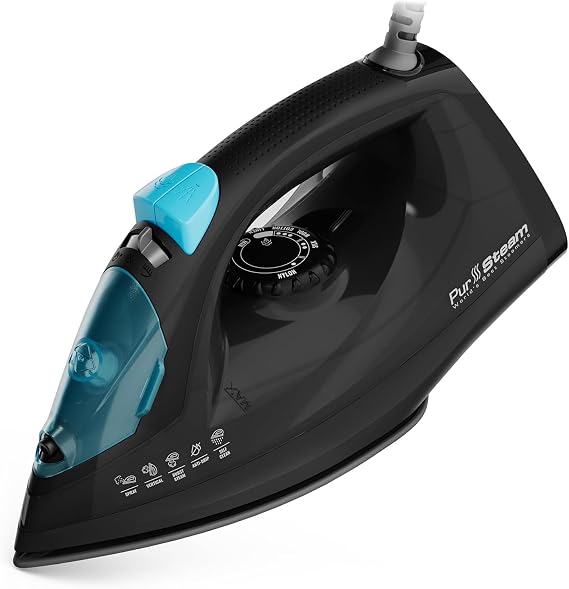 PurSteam SteamLite Steam Iron with Non-Stick Soleplate, Auto Shut-Off