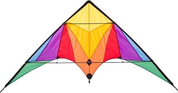 HQ Kites Eco Line Sport Kite - Trigger Rainbow- 35 Inch Double - Line Beginner Stunt Kite - Active Outdoor Fun for Ages 14 Years and Older