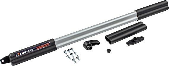Lippert Screen Assist RV Screen Door Push Bar with Full-Width Push Handle, Durable Construction, Easy Installation - 2021000090