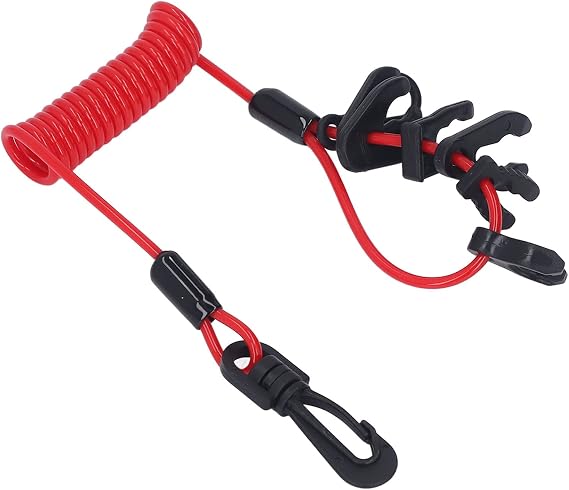 Outboard Kill Switch, Outboard Motor Kill Stop Switch, Outboard Engine Ignition Emergency Key Lanyard Rope with 7 Keys