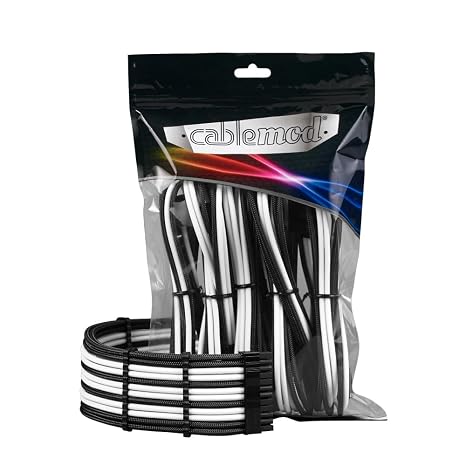 CableMod Pro ModFlex Sleeved 12V-2x6 12VHPWR StealthSense Cable Extension Kit (Black + White, 16-pin to Triple 8-pin)