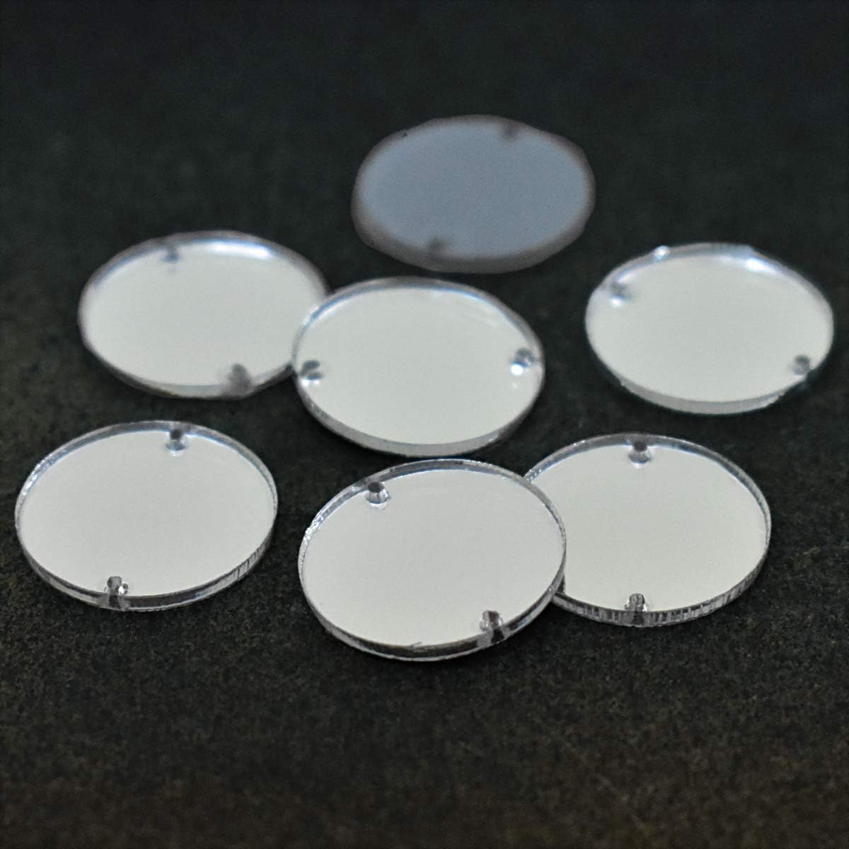 Embroiderymaterial Acrylic Craft Mirror for Embroidery and Craft Purpose Round Shape, 25 Pieces