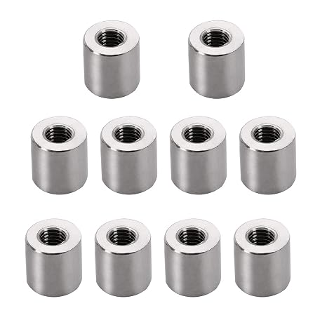 Round Connector Nuts Rod Coupling Nut Threaded Sleeve Rod for Continuous Threaded Rod 10PCS