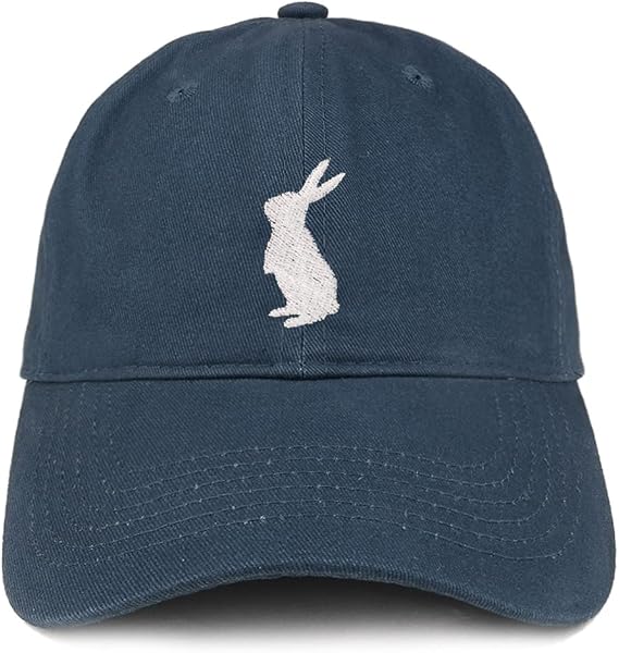 Trendy Apparel Shop Bunny Rabbit Embroidered Low Profile Soft Cotton Baseball Cap