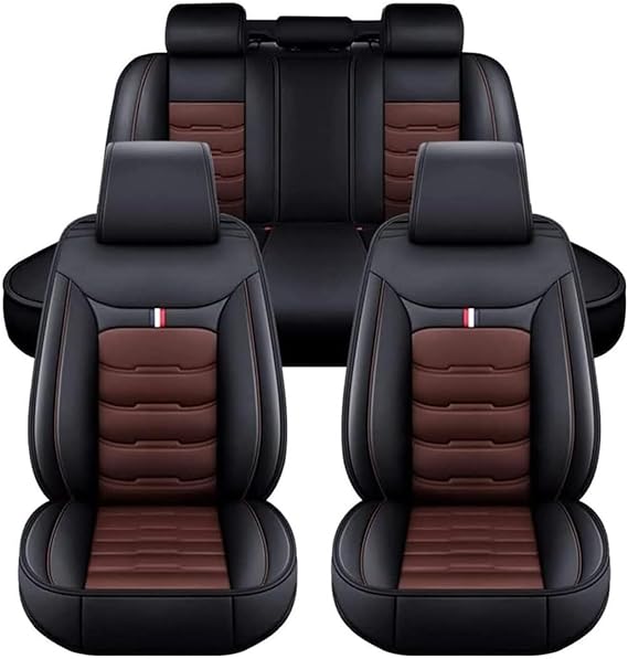 Car Seat Covers Full Set 5 Seat for TOYOTA Sienna (XL30) 3.Gen 2011-2016, Leather Seat Covers Luxury Seat Cover Front and Rear Seat Protectors, Leather Car Seat Covers Waterproof(D(Black Coffee))