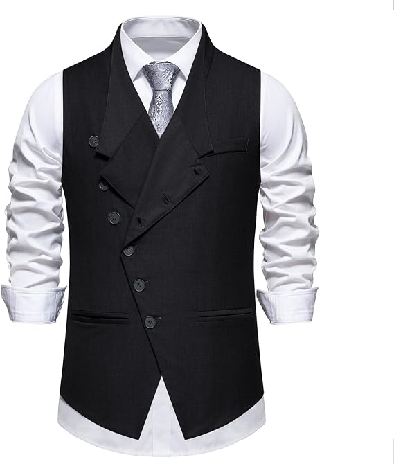 Boyland Men's Double Breasted Business Wedding Vests Dress Waistcoat