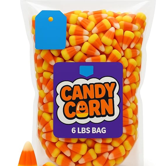 Candy Corn 6 LBS Bag Classic Tri-Color Soft & Chewy Bulk Halloween Candy for Parties, Baking & Everyday Snacking 638200