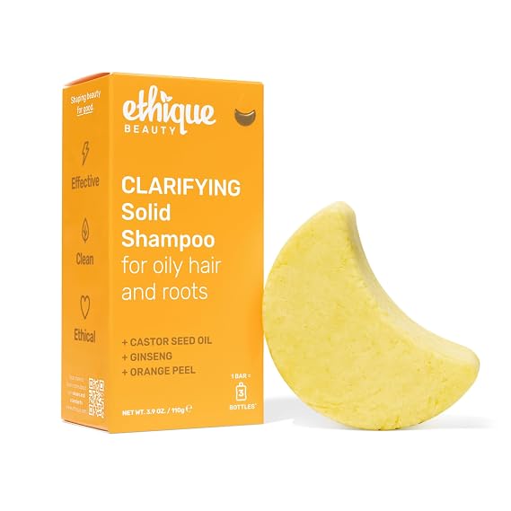Ethique Clarifying Solid Shampoo Bar with Castor Oil, 3.88 oz