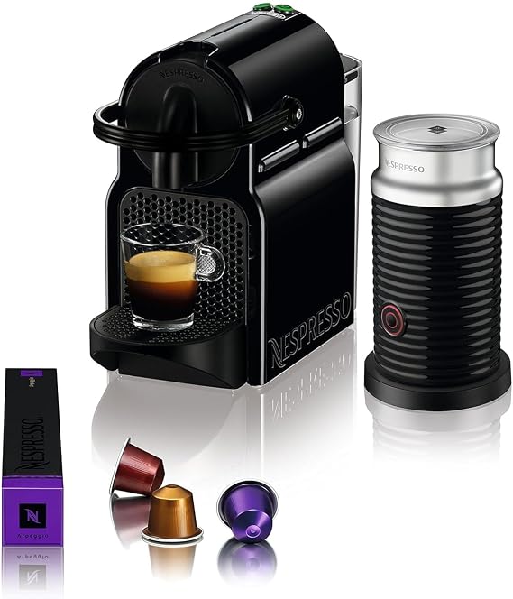 Nespresso Inissia Espresso Machine by De'Longhi with Milk Frother, 24 ounces, Black | Milk Frother